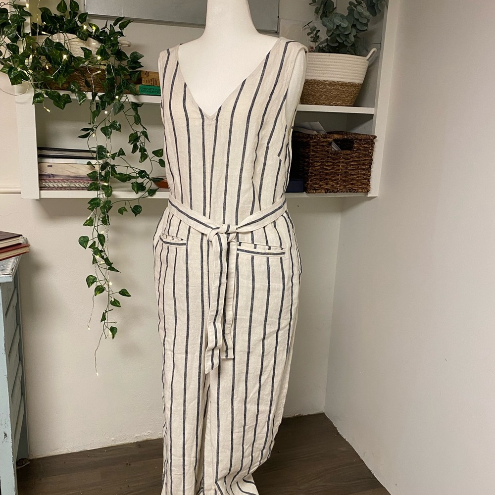 FAHERTY Striped Sleeveless Jumpsuit